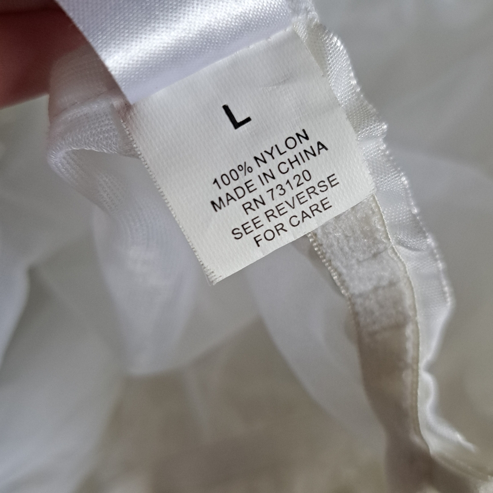 Frederick's of Hollywood Vintage Y2K White Chemise Slip Dress Size Large - Picture 5 of 11